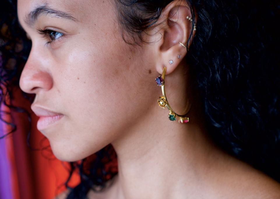 BOUCLES CREOLES COSMOS - BARBARISME