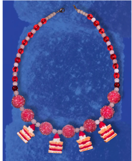 COLLIER CRUSH 4 CAKE ROUGE BLANC - FARFELU