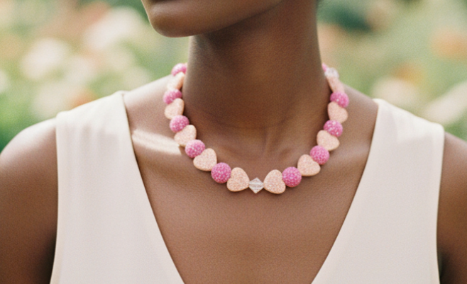 COLLIER CRUSH 8 ORANGE HEART - FARFELU