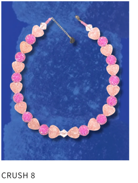 COLLIER CRUSH 8 ORANGE HEART - FARFELU