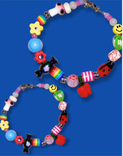 BRACELET 4 COCCINELLE CHAMPIGNON PIMENT ROUGE - FARFELU