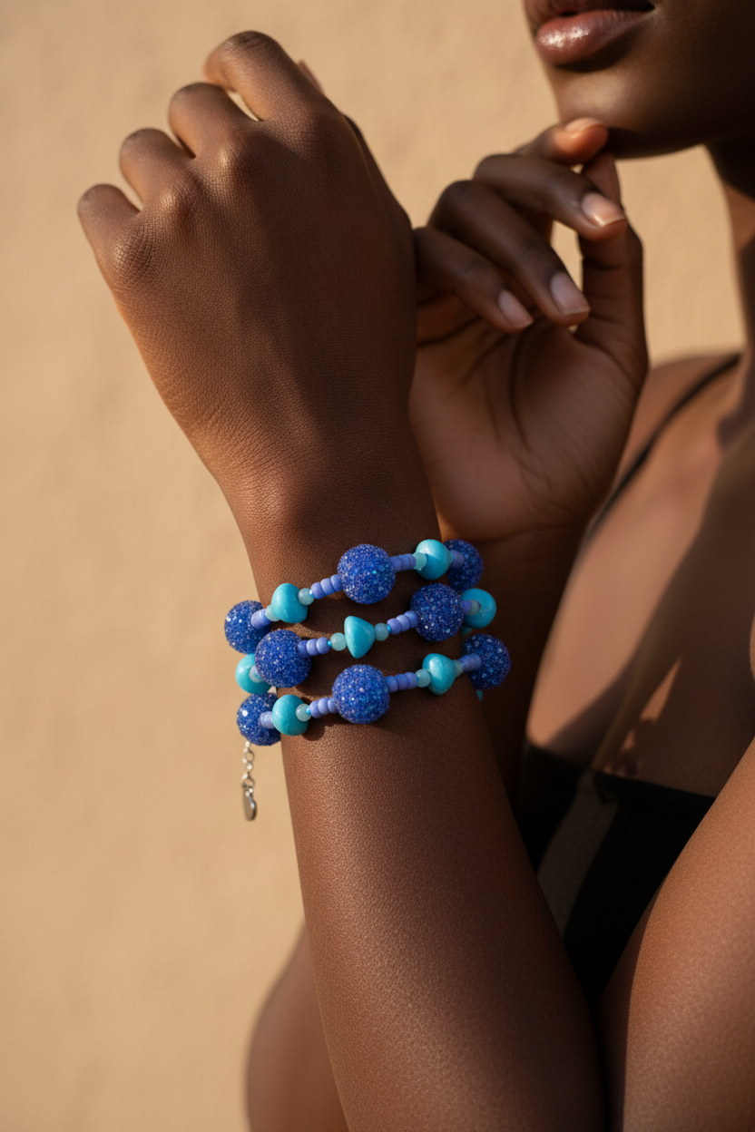 BRACELET 3 BONBON BLEU  - FARFELU