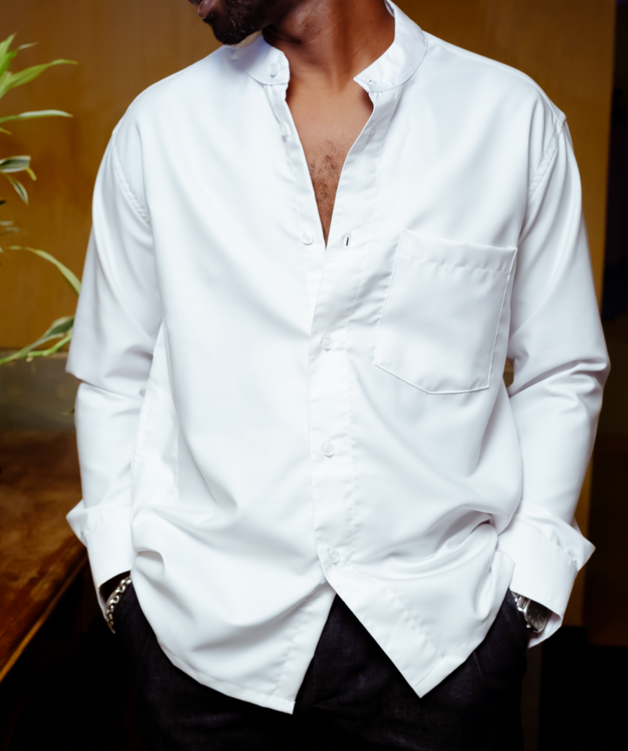 Chemise Col Mao " les intemporelles " - Blanc