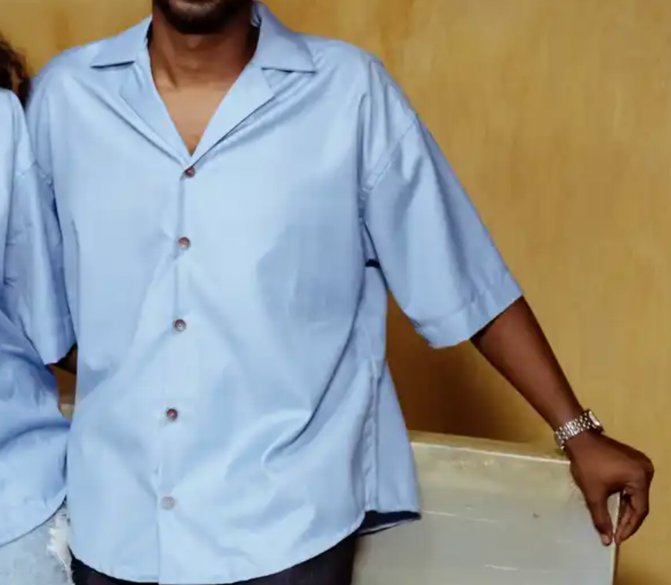 CHEMISE COL BOWLING BLEU - DOZO