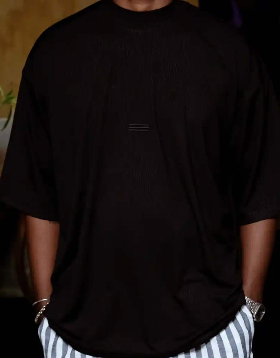 Signature tee - oversize fluide - noir Dozoxluck
