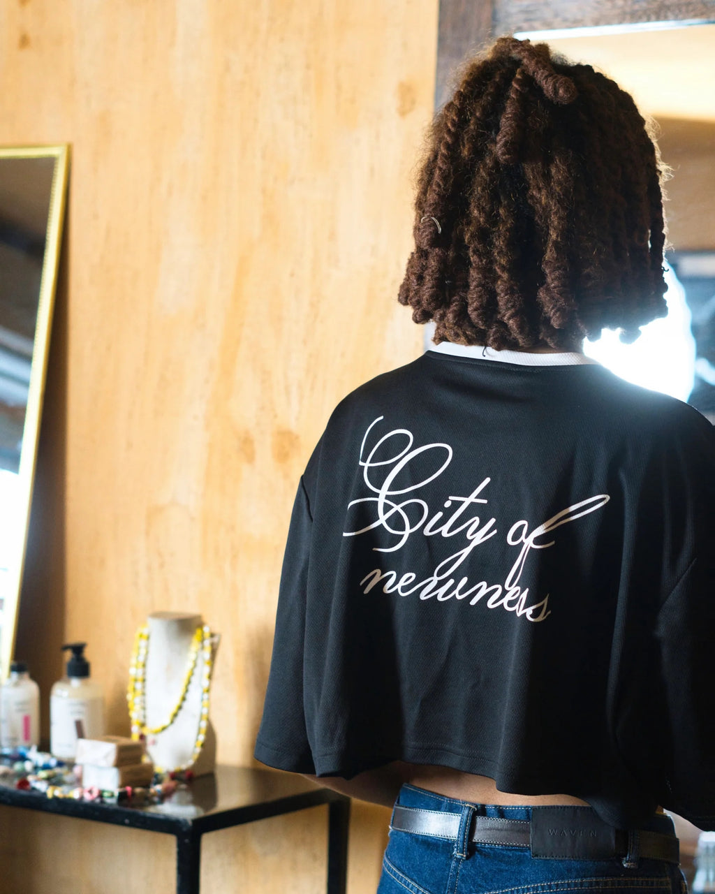 "City of newness" Jersey crop