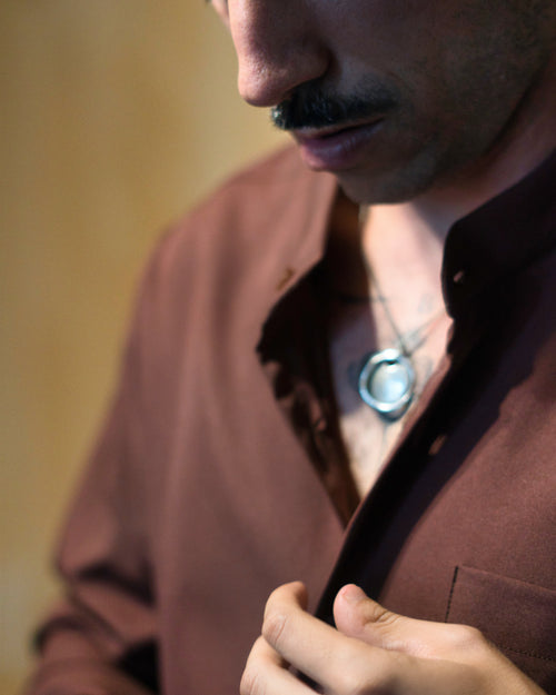 Chemise Col Mao " les intemporelles " - Bordeaux