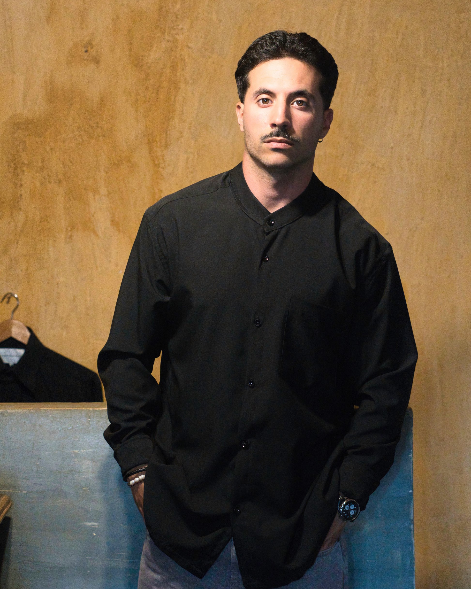 Chemise Col mao " les intemporelles " - Noir