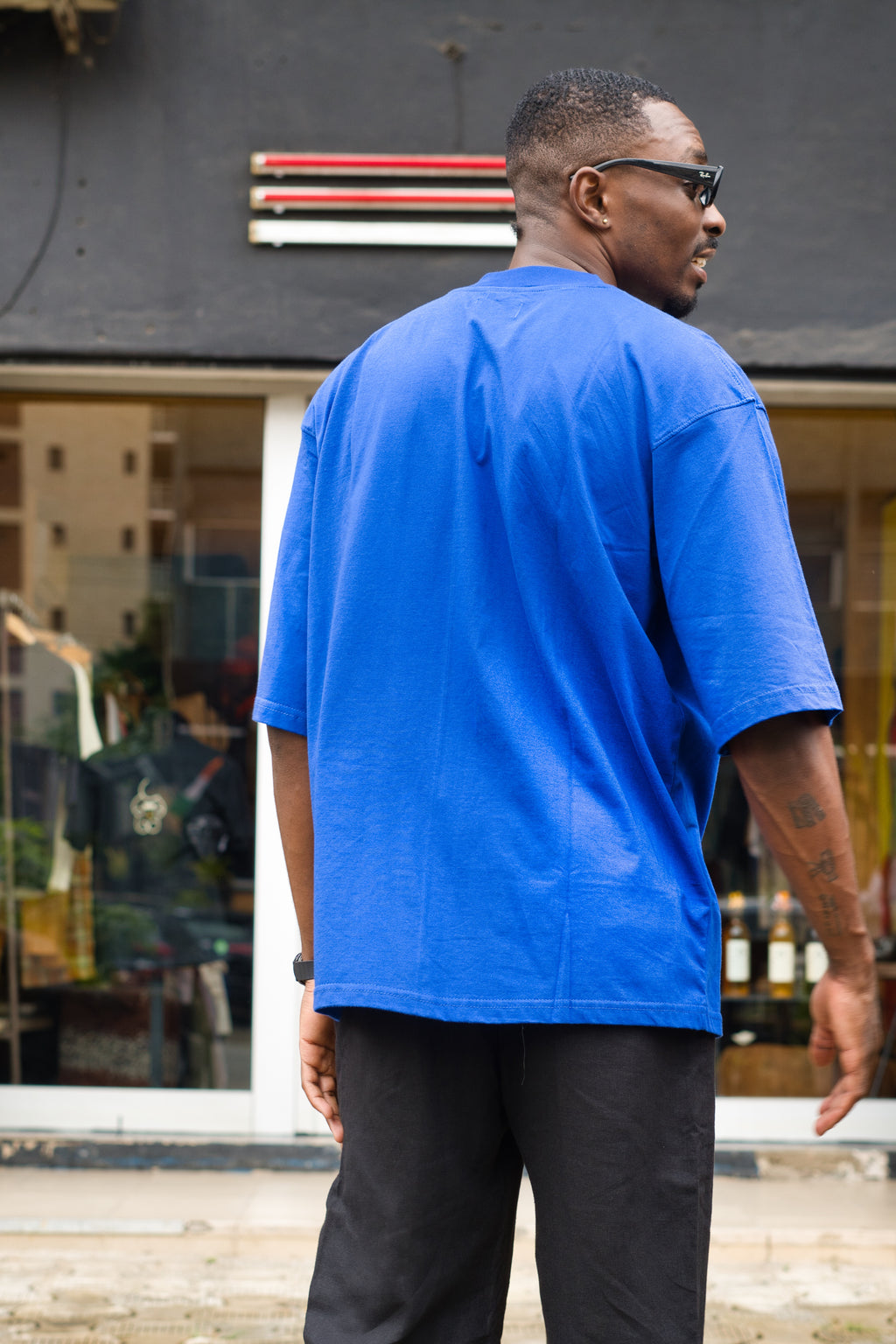 T-BLEU BRODE BLEU OVERSIZE-DOZO X LUCK