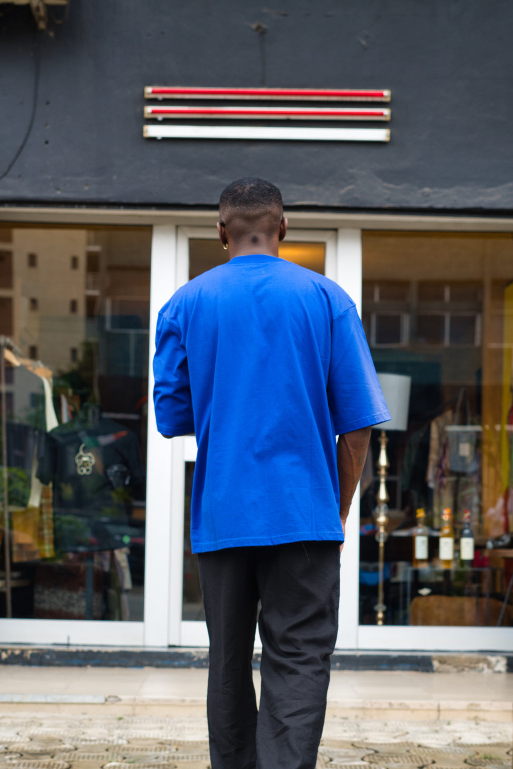 T-BLEU BRODE BLEU OVERSIZE-DOZO X LUCK