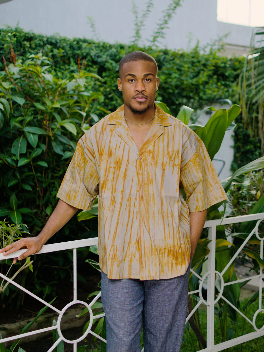 Chemise Tie and Dye oversize , col bowling