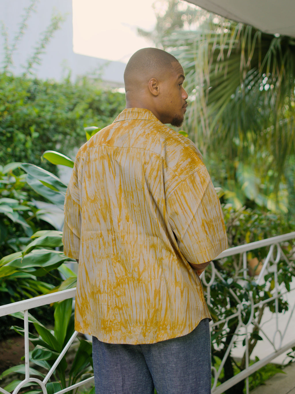 Chemise Tie and Dye oversize , col bowling