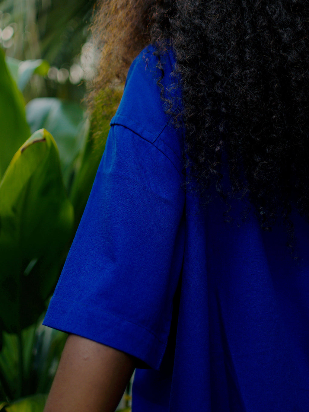 Chemise col bowling crop bleu - Dozo