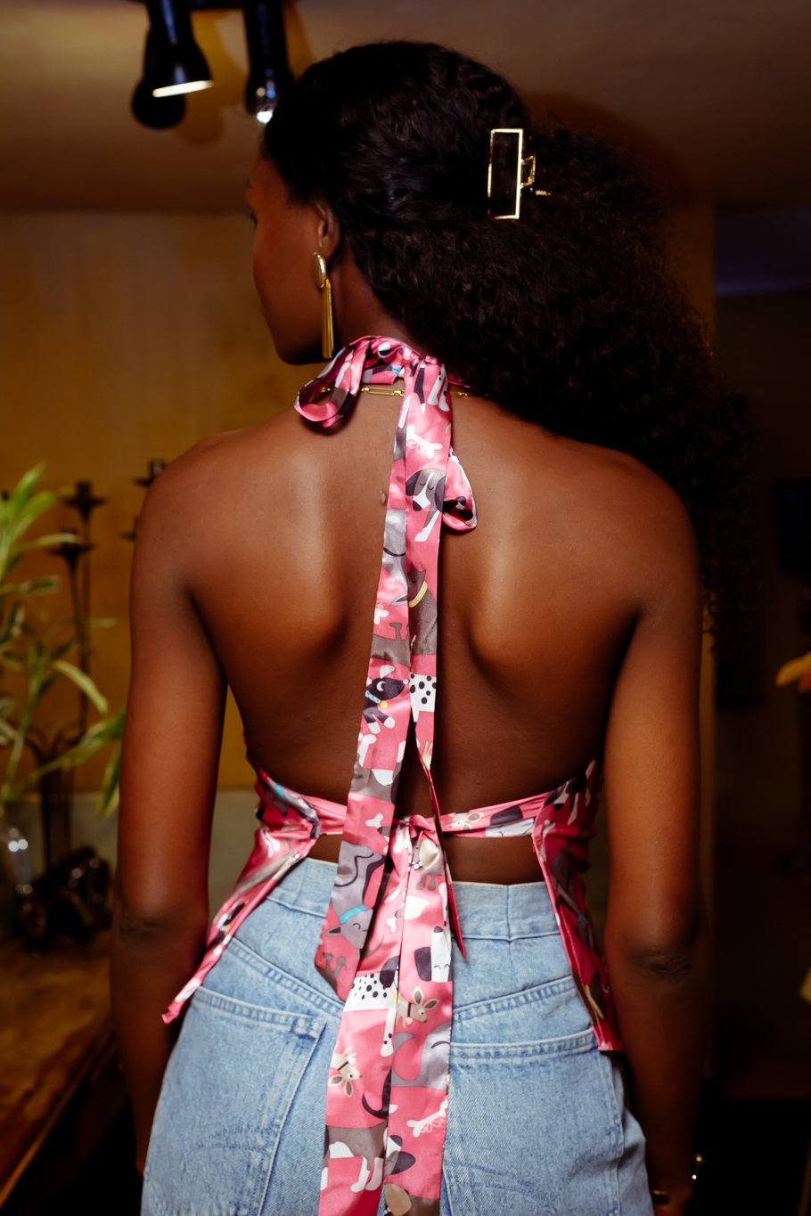 Top à corde Rose