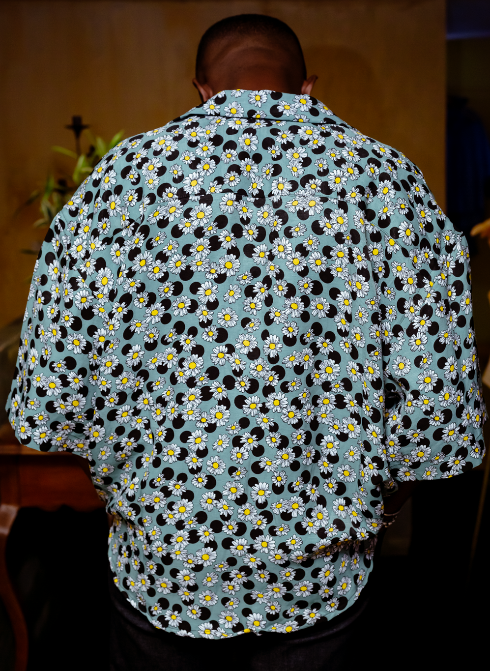 Chemise Col Bowling Fleuri Vert - DOZO