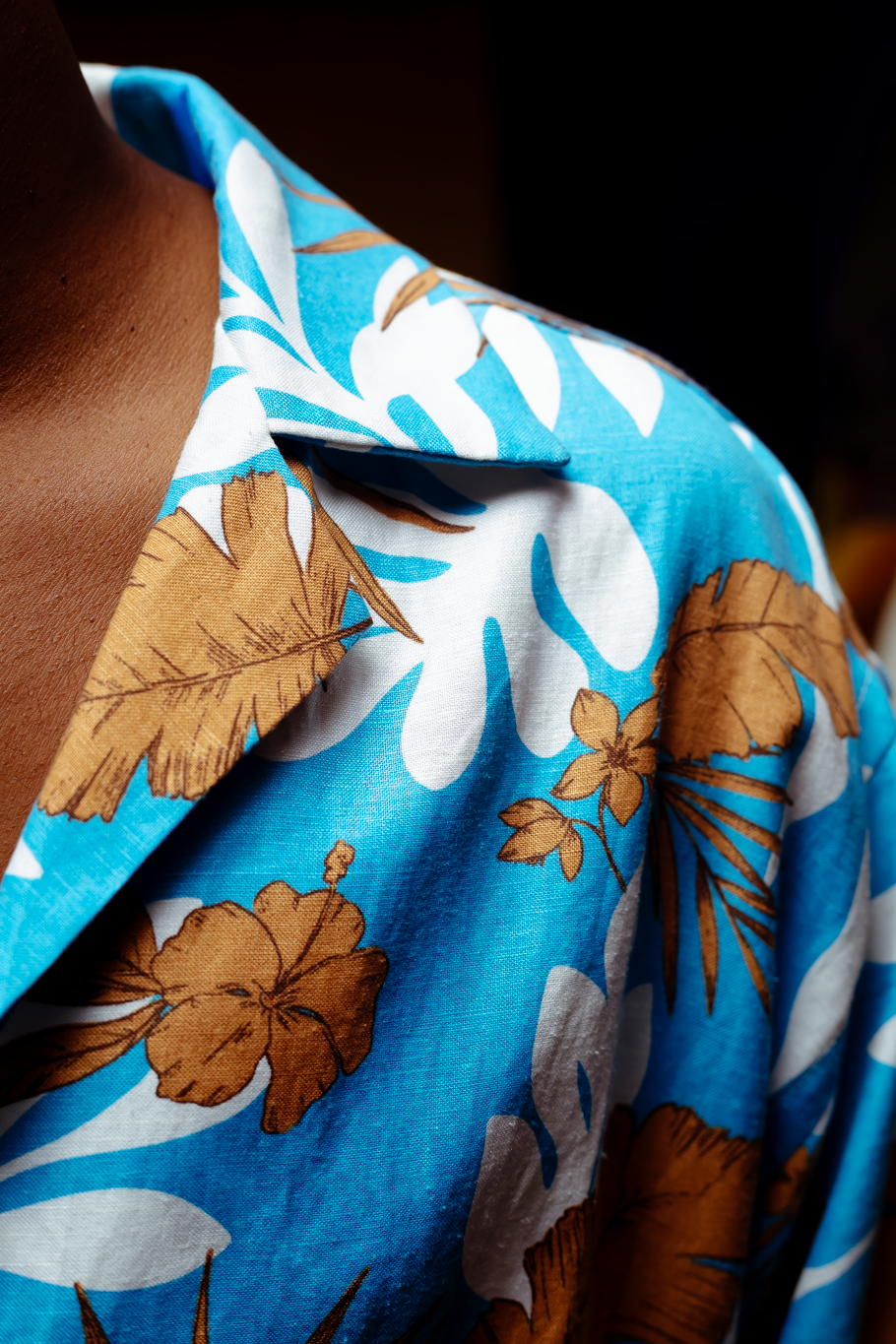 Chemise Col Bowling Fleuri Bleu - DOZO