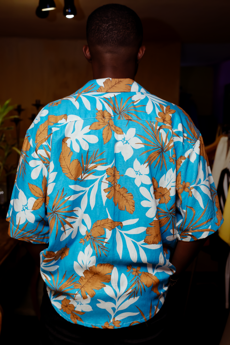 Chemise Col Bowling Fleuri Bleu - DOZO