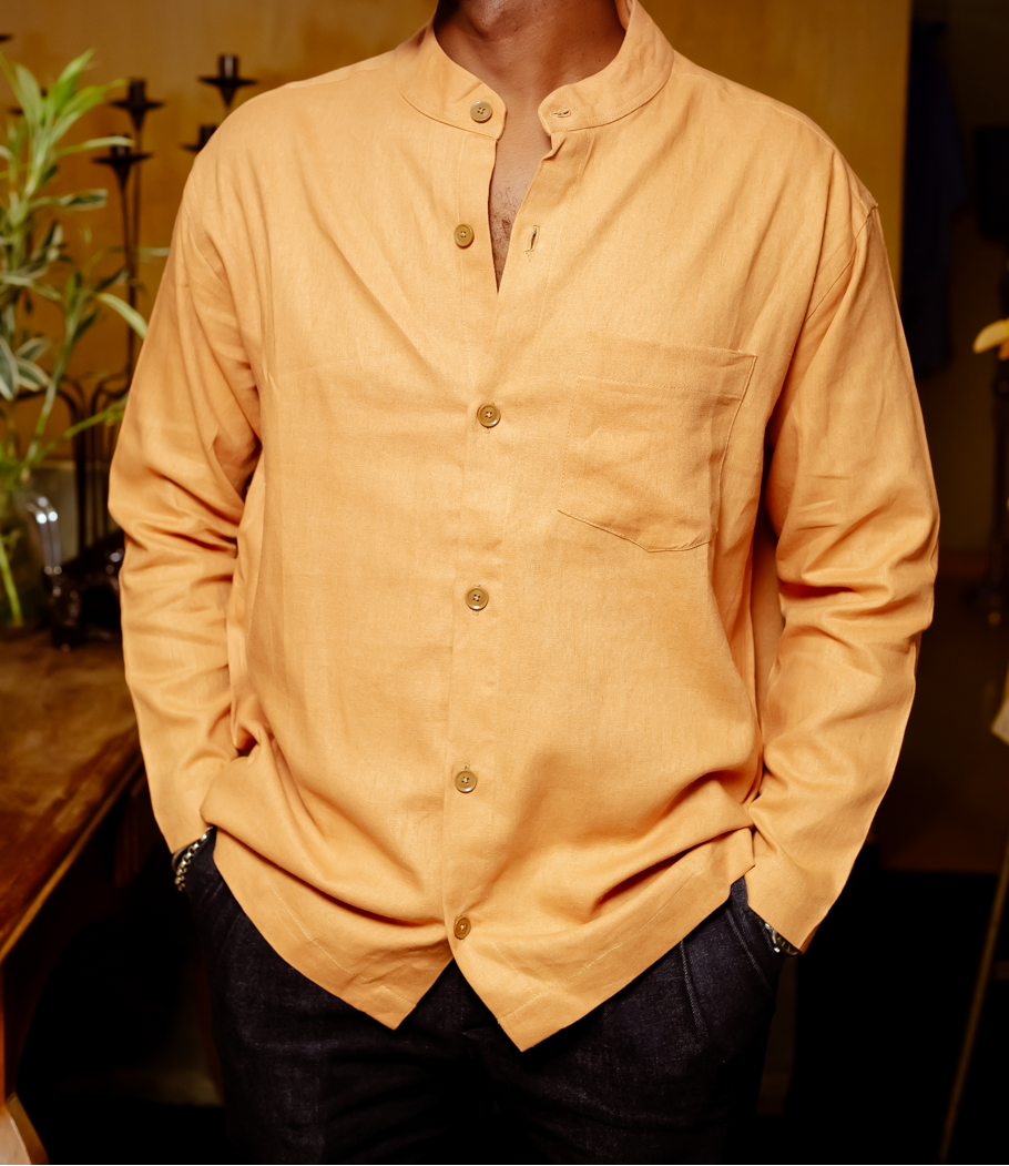 Chemise Col mao " les intemporelles " - Ocre