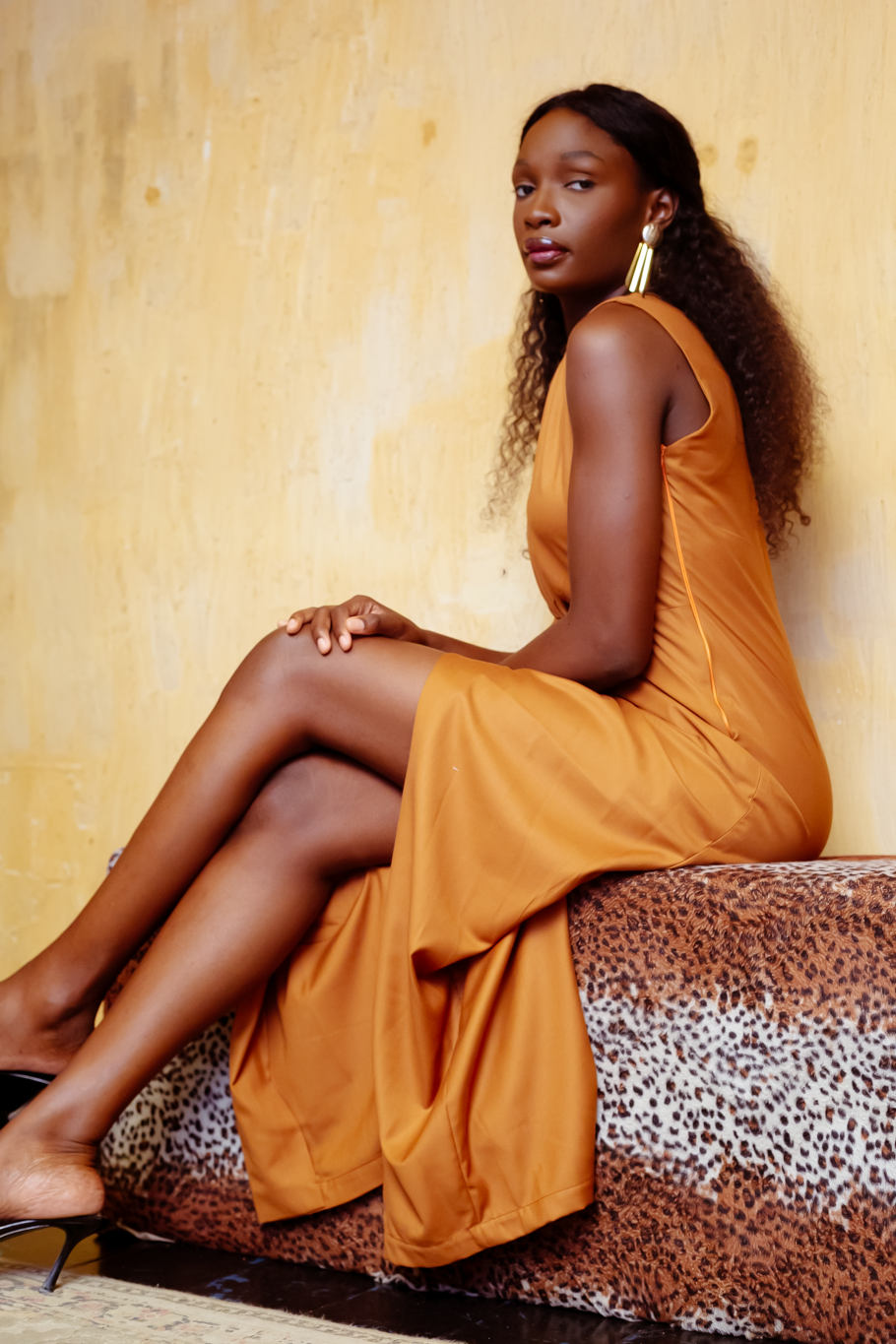 Robe croisée Marron- DOZO